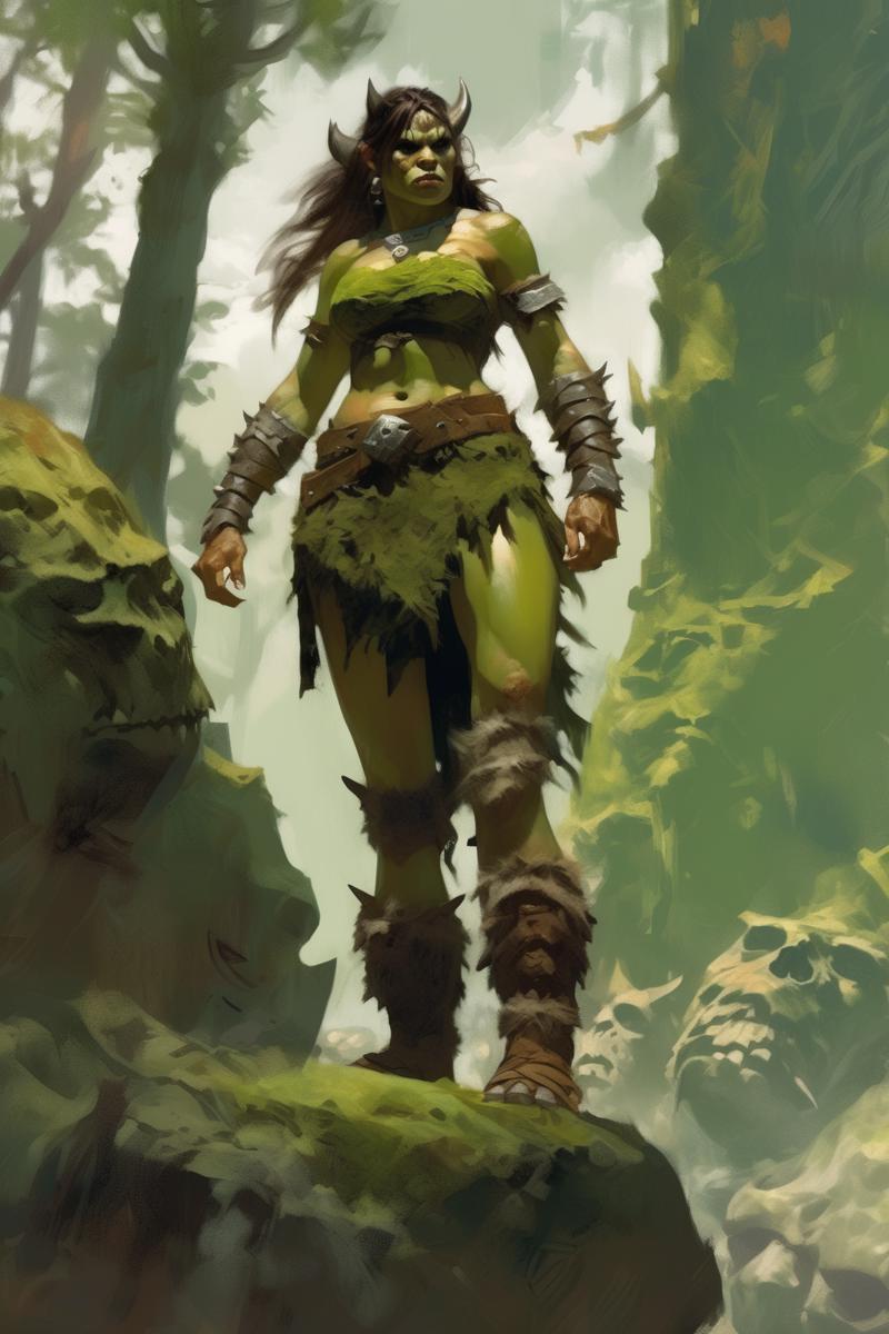 00469-922692758-_lora_Craig Mullins Style_1_Craig Mullins Style - Craig Mullins, Pathfinder art. An orcish woman. Female barbarian. Green skin,.png